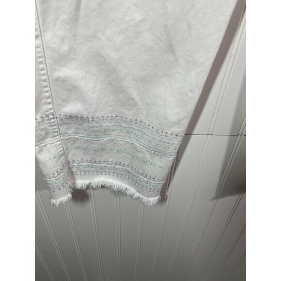 Gap Clean Out Women’s 100% Cotton Beaded White Denim Capris Size 6 Waist 30 - Picture 3 of 11